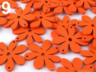 Květinka dřevěná 35x40mm (oranžová)