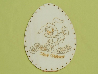 Vejce 25x18,5 cm - králík s nápisem 
