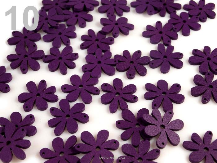 Dřevěné dekorace | Květinka dřevěná 20x25mm (fialová) | Pedig eshop ...