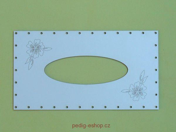 Víčko na kapesníky 24x13 cm - kytička 