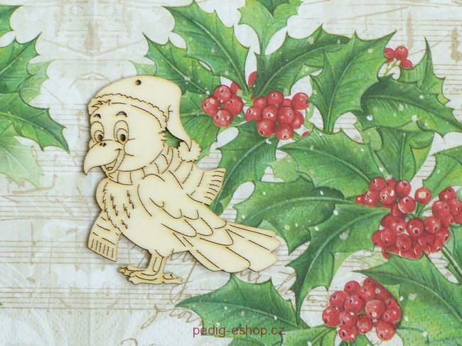 Výsek vánoční ptáček  vel. 7x6,7cm