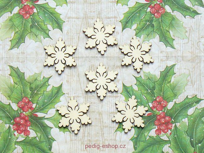 Sada 6ks vloček 3,5x3,2cm