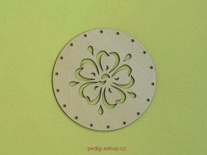 Gravírované dno 12cm - vyřezávaná kytička 