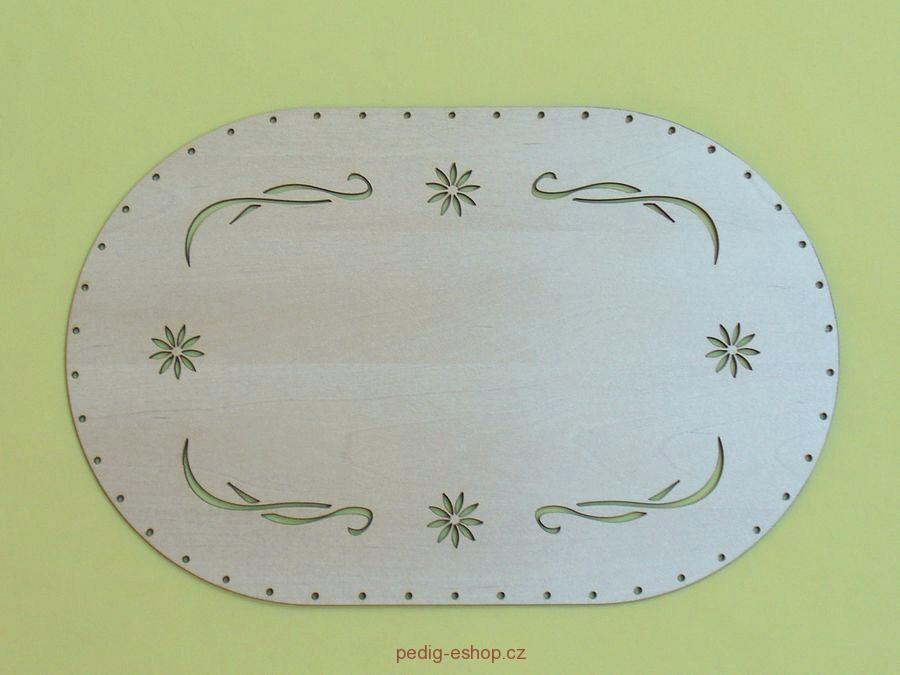 Gravírované dno 37x24 - ornament s kytičkou