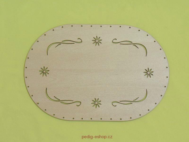 Gravírované dno 33x22 - ornament s kytičkou