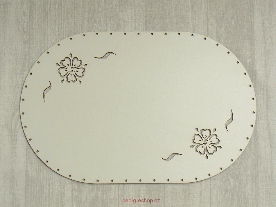 Dno 37x24cm- bílé s kytičkou