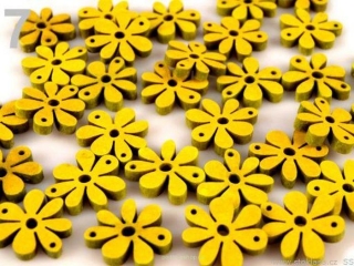 Květinka dřevěná 20x25mm (žlutá)