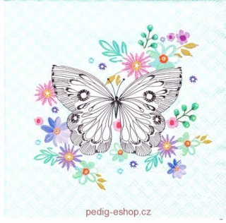 Ubrousek č.670 kreslený motýl