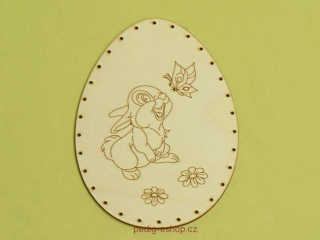 Vejce 22,5x16,5 cm - králík s motýlkem