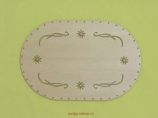 Gravírované dno 33x22 - ornament s kytičkou