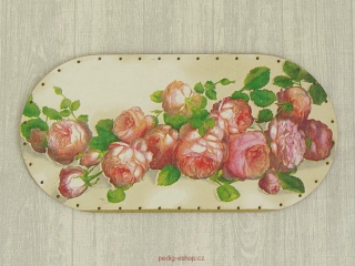 Dno zdobené - 32x16cm zátiší růže