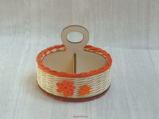 Košík (stojánek) na čaje s oranžovou kytičkou