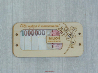 Dárková karta na peníze - růžička