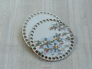 Kruh 16cm  - sada 2ks (ptáček v zimě) 